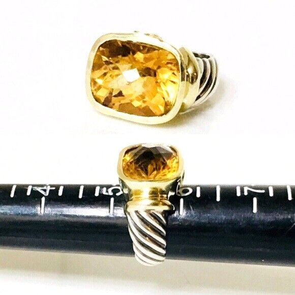 David Yurman Sterling 14k Citrine Noblesse Ring - Picture 7 of 9